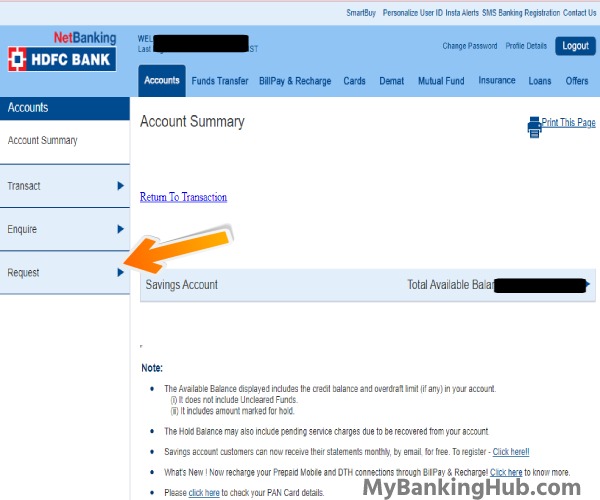 download-hdfc-interest-certificate-by-netbanking